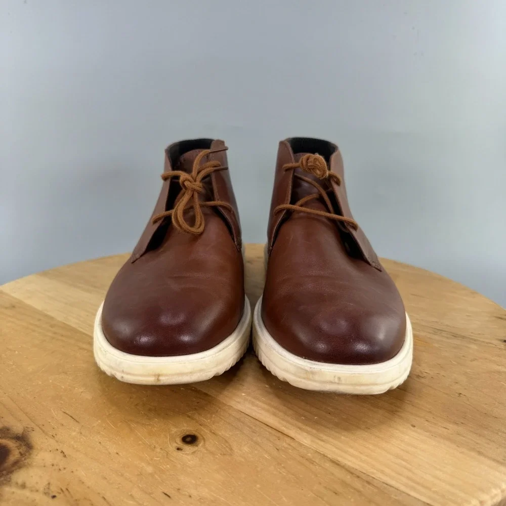 Cole Haan Grand+ Chukka Boots Mens Size 10 M Brown Leather Ankle Casual Shoes